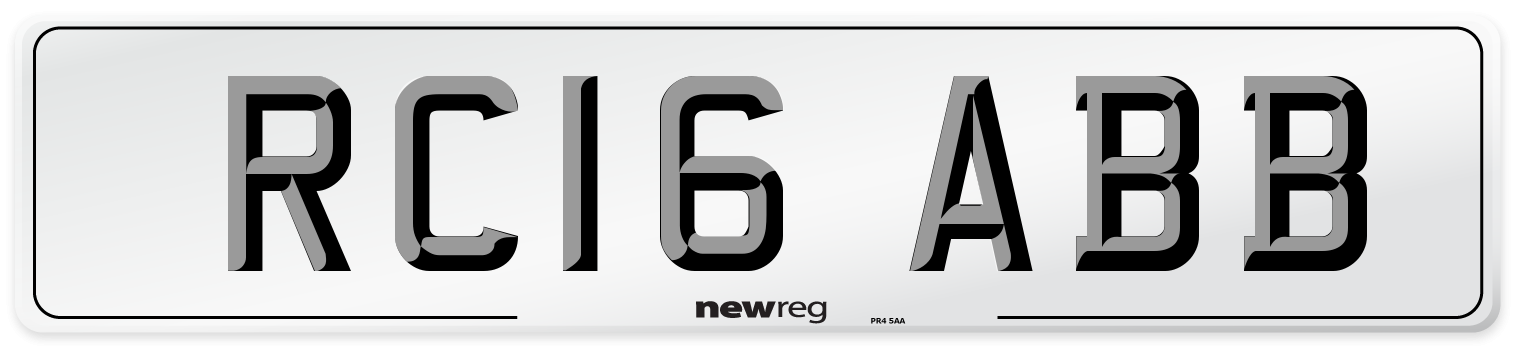 RC16 ABB Number Plate from New Reg